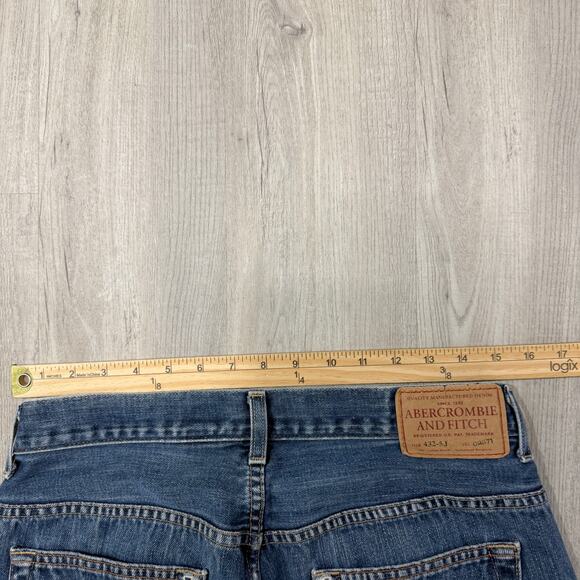 Vintage Abercrombie & Fitch Flare Jeans Women's 31x32 (Fits 31x28) Blue Faded - Picture 10 of 13